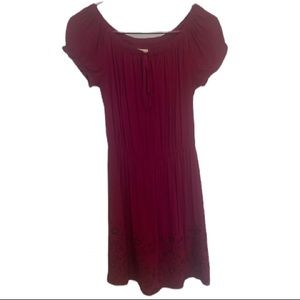 🚢 LA Hearts summer mini dress with scrunchy shoulders embroidered